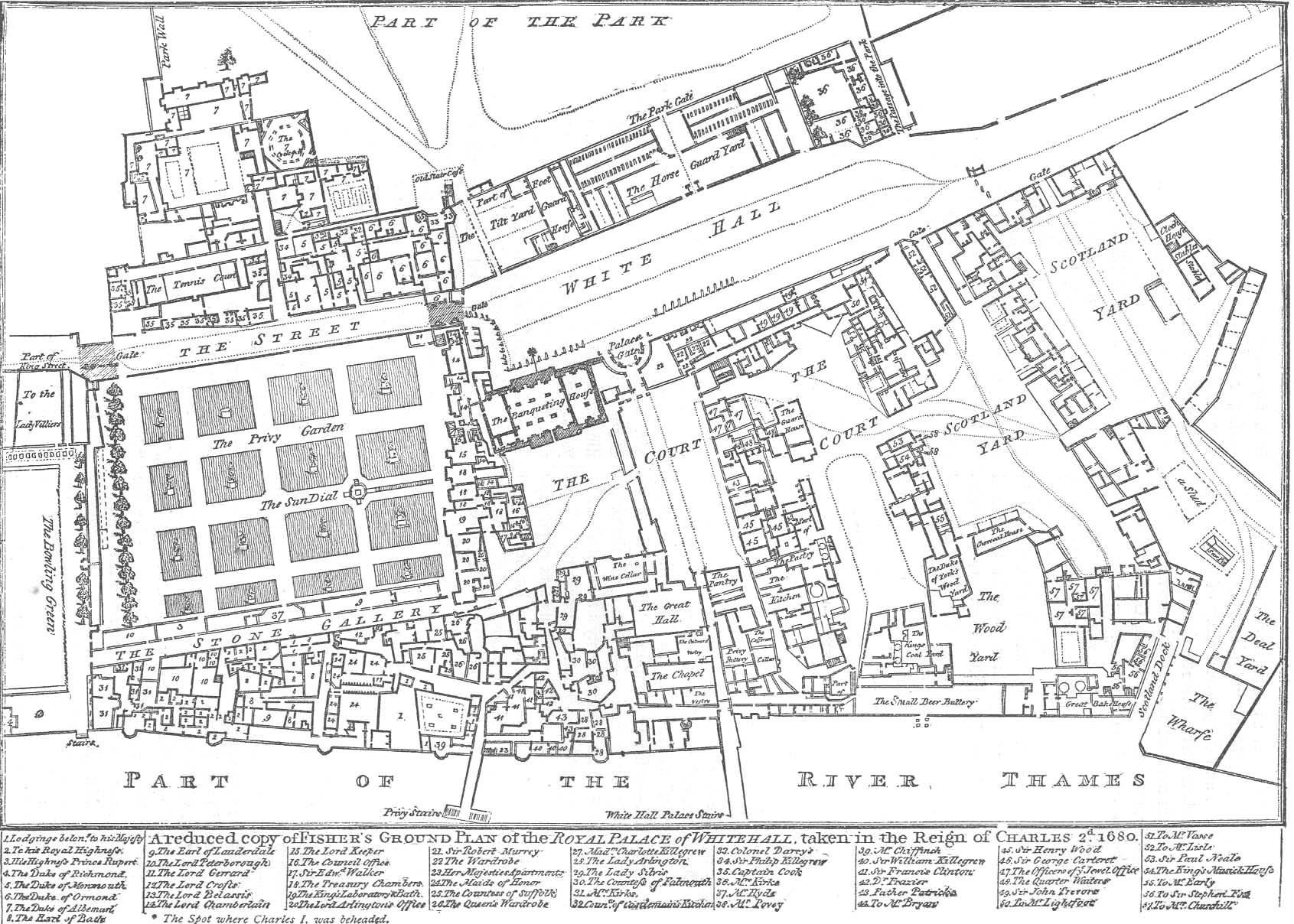 Image of Whitehall Palace floorplan